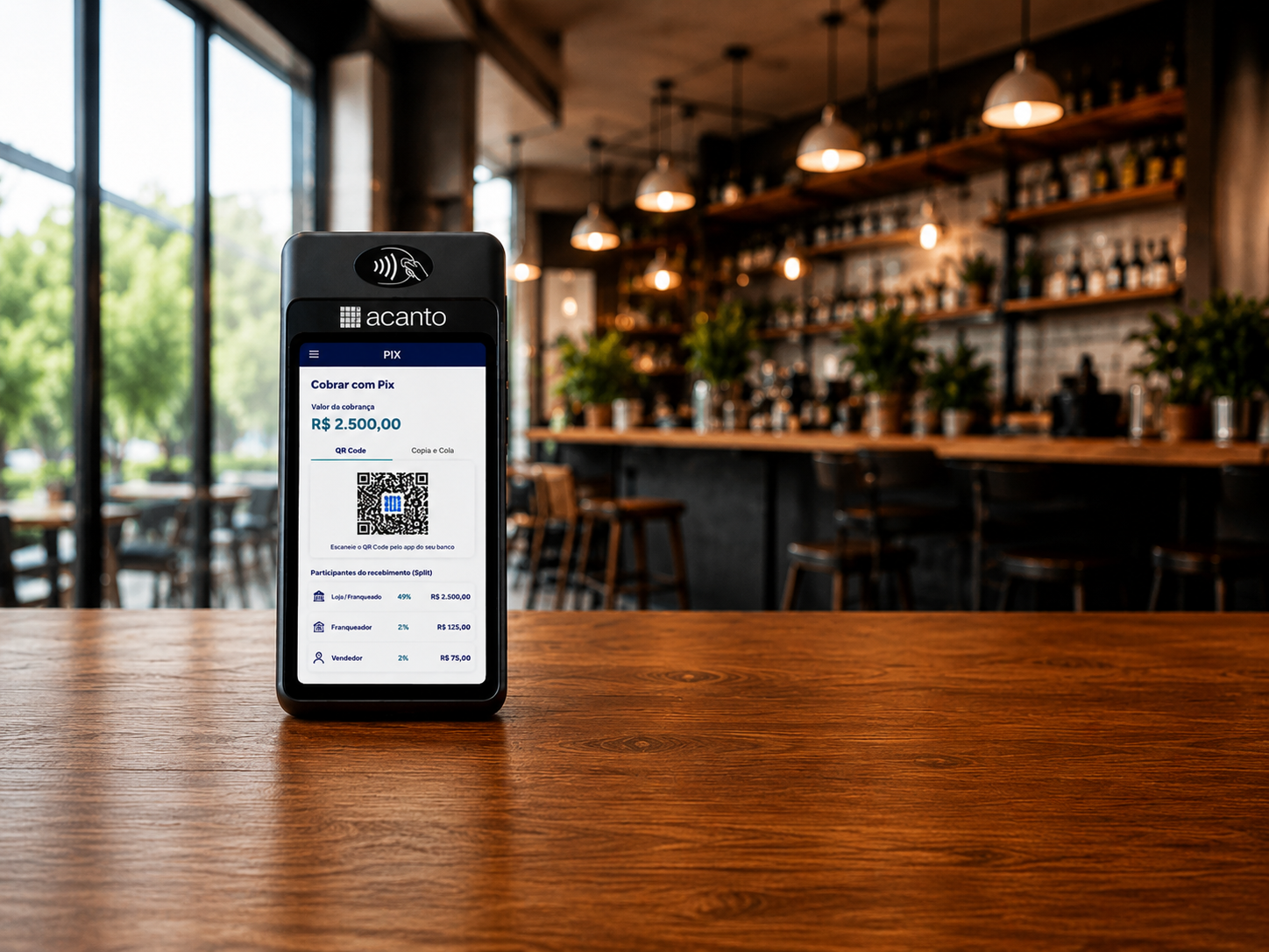 Cobrança via Pix no SmartPOS Acanto